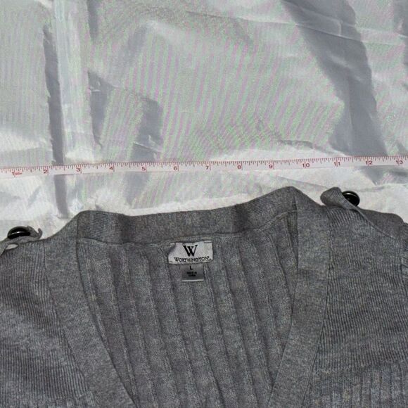 Worthington Gray Ribbed Cardigan - Picture 3 of 5